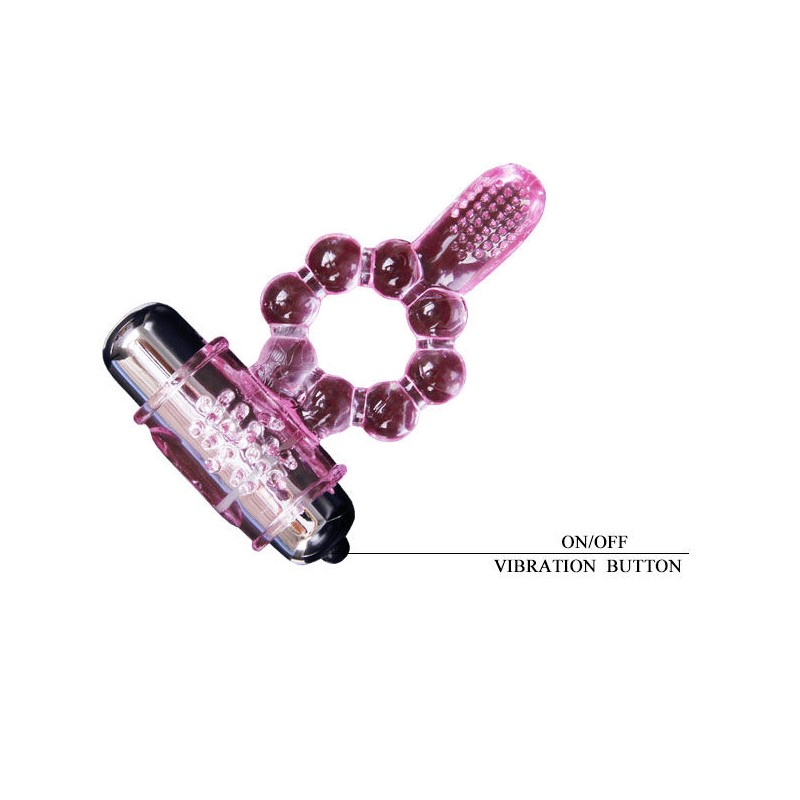 BAILE ANILLO SILICONA 10 RITMOS LENGUA CON VIBRACIaN ROSA