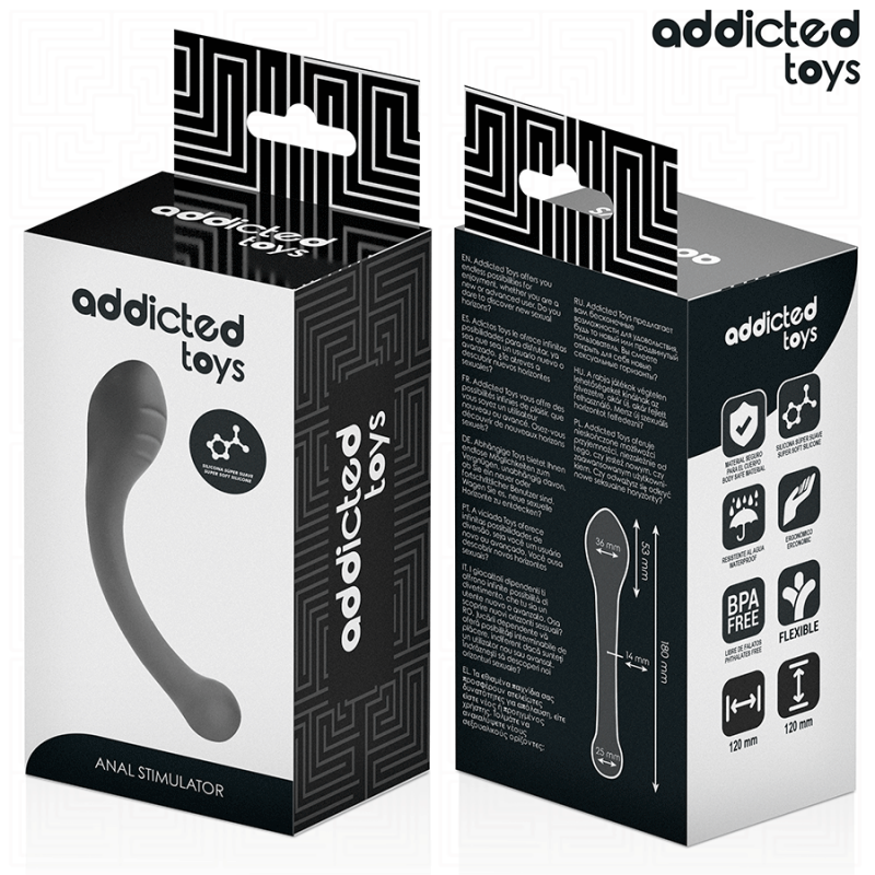 ADDICTED TOYS ESTIMULADOR ANAL DOBLE SILICONA 18 CM