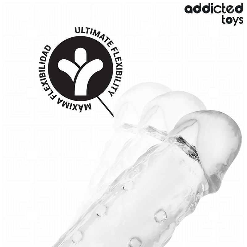 ADDICTED TOYS FUNDAS PARA EL PENE TRANSPARENTE TALLA M 27 CM