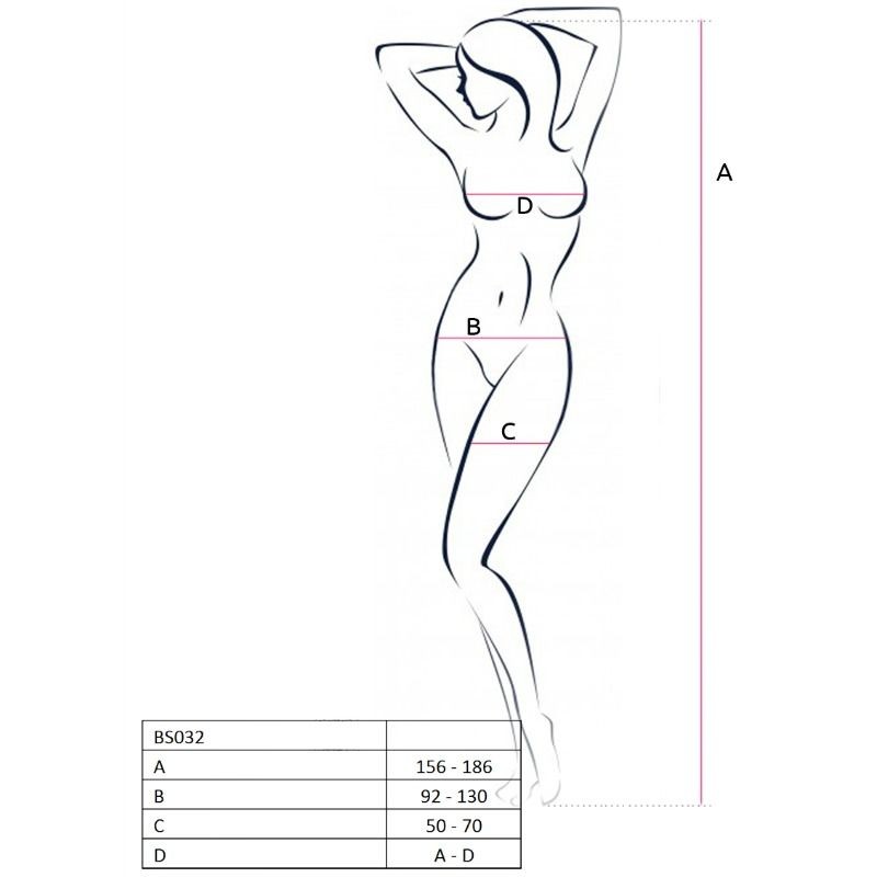 PASSION WOMAN BS032 BODYSTOCKING ROJO TALLA aNICA