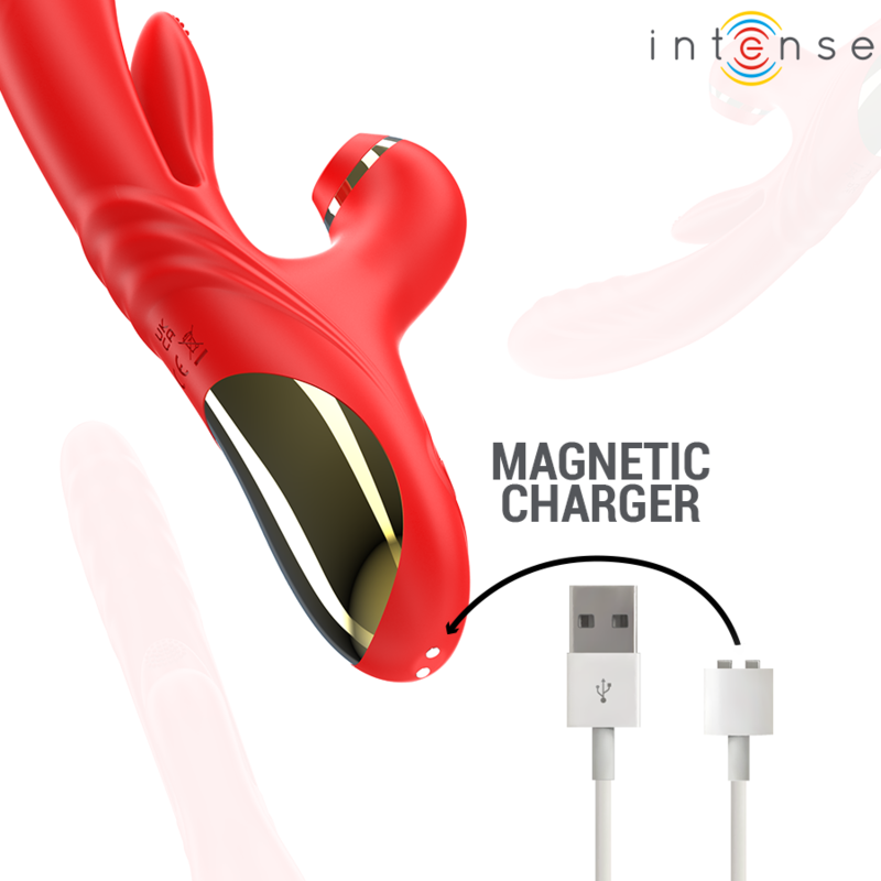 INTENSE KAROL VIBRADOR MULTIFUNCIaN EMPUJE ESTIMULACIaN ONDAS ESTIMULADORAS ROJO