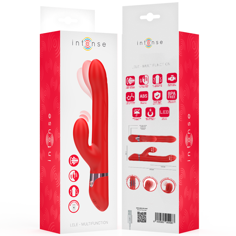 INTENSE LELE VIBRADOR MULTIFUNCIaN ROTATORIO OSCILACIaN ESTIMULACIaN ROJO