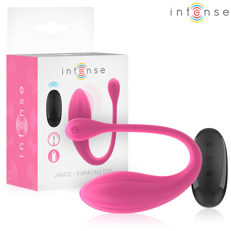 INTENSE JANICE VIBRADOR U DOBLE ESTIMULACIaN 10 VIBRACIONES ROSA CONTROL REMOTO