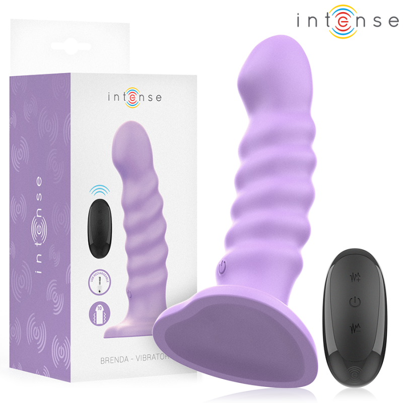 INTENSE BRENDA VIBRADOR TALLA M DISEaO EN ESPIRAL 10 VIBRACIONES MORADO CONTROL REMOTO