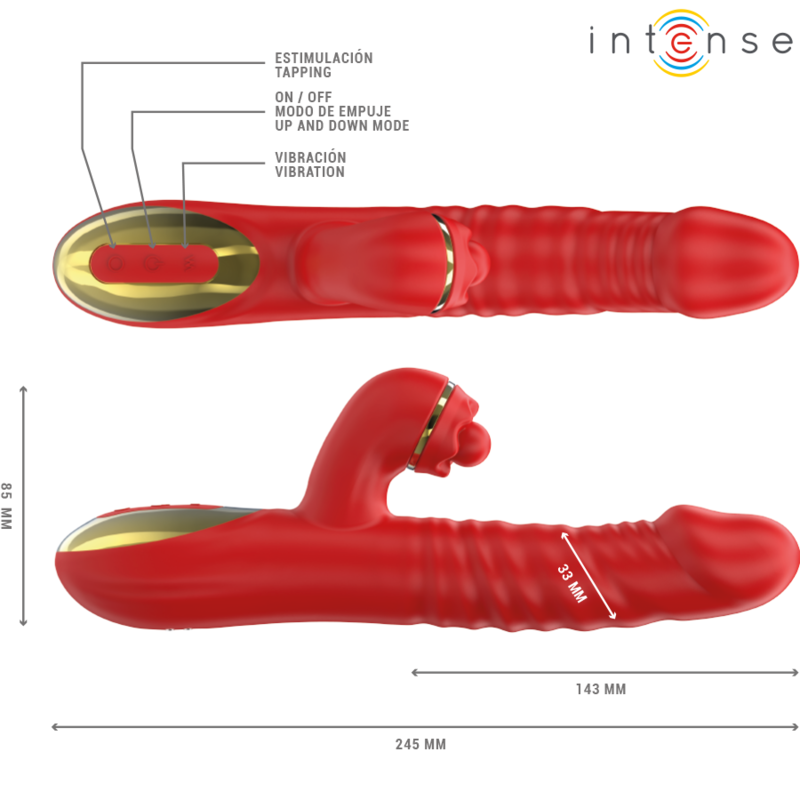 INTENSE THALIA VIBRACIaN EMPUJE ESTIMULACIaN ROJO