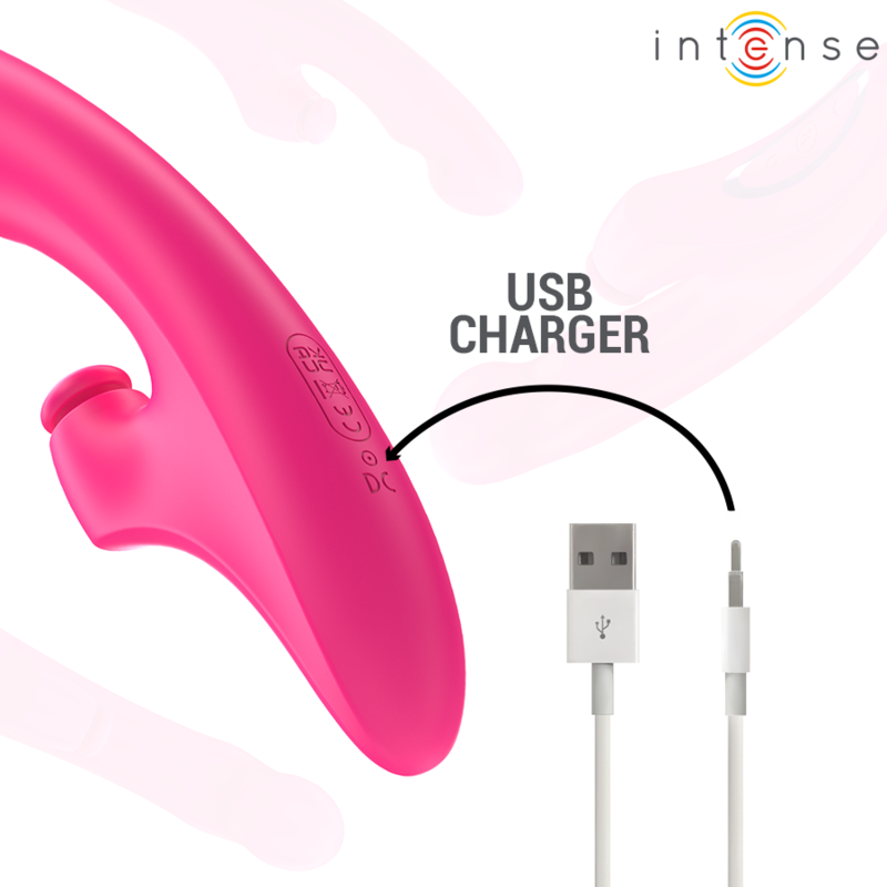 INTENSE EMI VIBRADOR 135 CM MULTIFUNCIaN 3 EN 1 10 VIBRACIONES ROSA