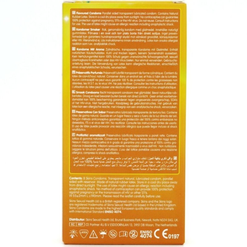 SKINS PRESERVATIVOS PREMIUM SABOR PLaTANO PACK 8