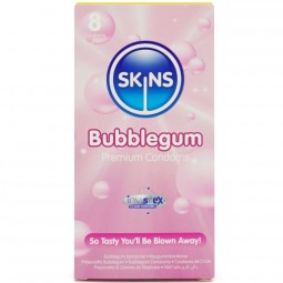 SKINS PRESERVATIVOS PREMIUM SABOR CHICLE PACK 8
