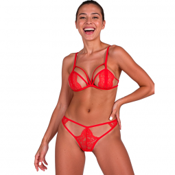 PASSION ANUVERA SET SUJETADOR TANGA ROJO S M