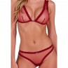 PASSION BELISSANA SET SUJETADOR TANGA BURDEOS L XL