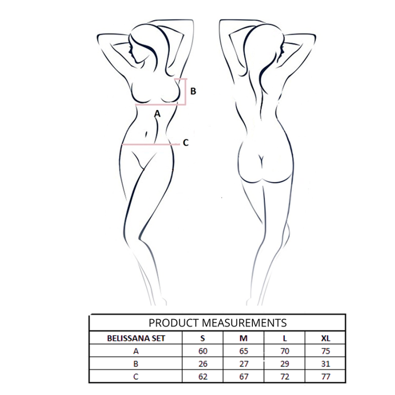 PASSION BELISSANA SET SUJETADOR TANGA BURDEOS L XL