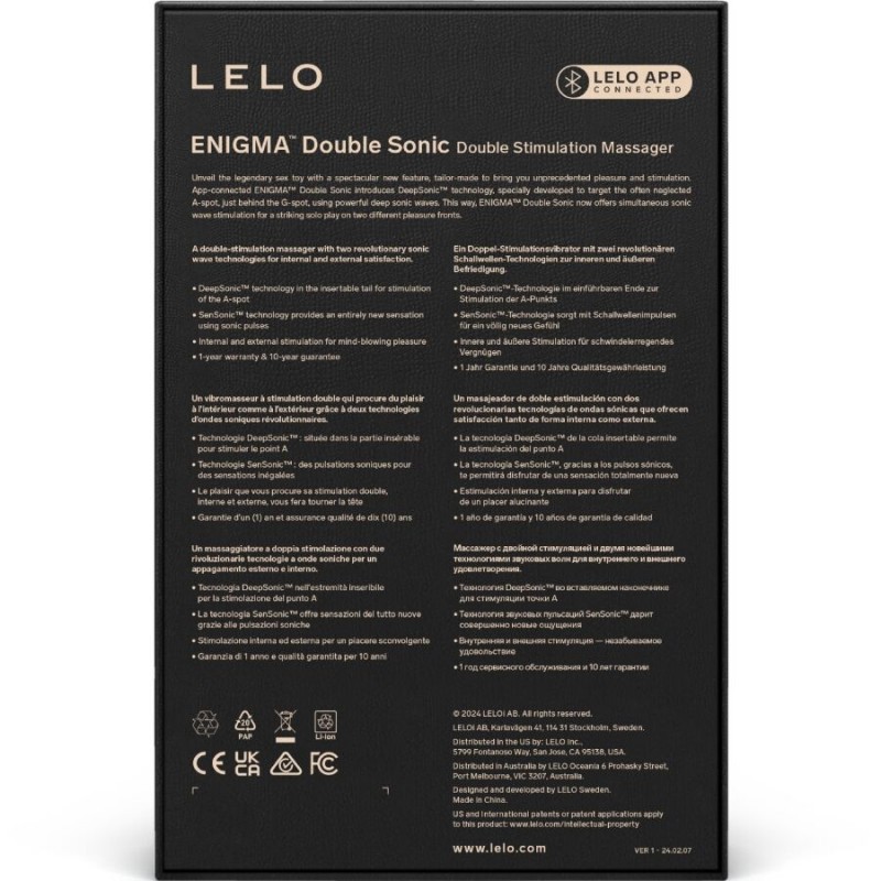 LELO ENIGMA DOUBLE SONIC VIBRADOR PUNTO G NEGRO