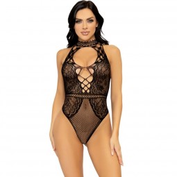 LEG AVENUE BODY CON ESCOTE HALTER Y ABERTURA ESPALDA DE ENCAJE TALLA aNICA