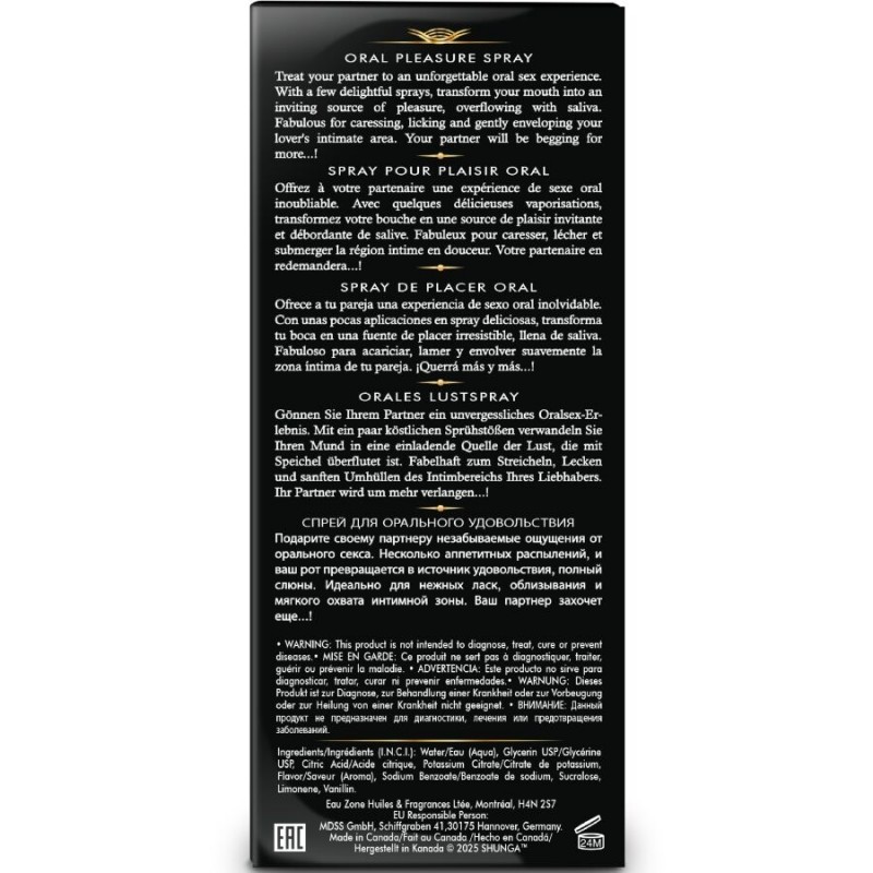 SHUNGA WAVES PLEASURE SPRAY ORAL SEDUCTOR SANDaA 20 ML