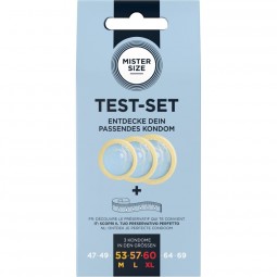 MISTER SIZE TEST SET 3 PRESERVATIVOS DIFERENTES TALLAS CINTA MaTRICA
