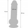 GET REAL PENE REALaSTICO DELUXE CON TESTaCULOS EXTRA GRUESO 20 CM
