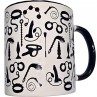 DIABLO PICANTE TAZA BLANCA BONDAGE ASA NEGRA 370 ML