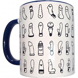 DIABLO PICANTE TAZA BLANCA VIBRADORES ASA AZUL 370 ML
