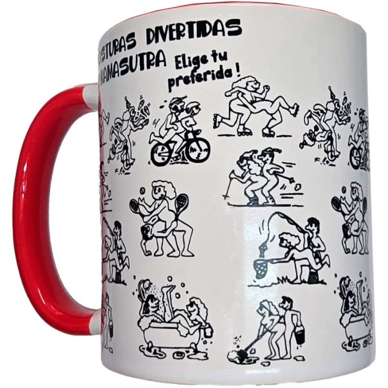 DIABLO PICANTE TAZA BLANCA POSTURAS KAMASUTRA ASA ROJA 370 ML