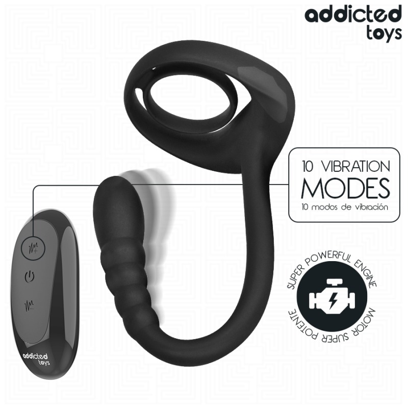 ADDICTED TOYS ANILLO PENE VIBRADOR PUNTOaP CONTROL REMOTO