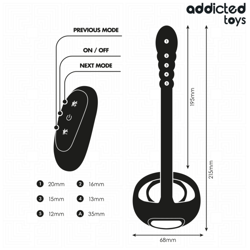 ADDICTED TOYS ANILLO PENE VIBRADOR PUNTOaP CONTROL REMOTO