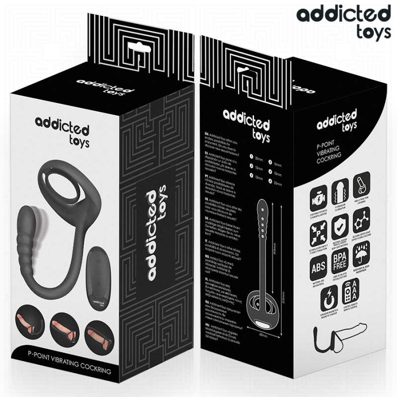 ADDICTED TOYS ANILLO PENE VIBRADOR PUNTOaP CONTROL REMOTO