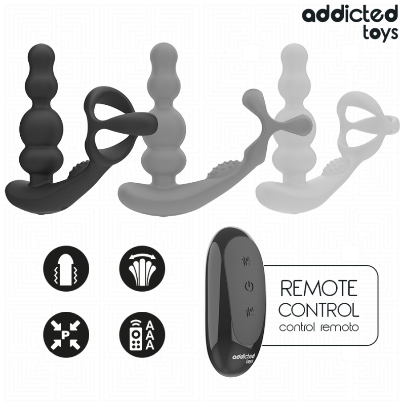 ADDICTED TOYS MASAJEADOR PROSTaTICO ROTATORIO CONTROL REMOTO