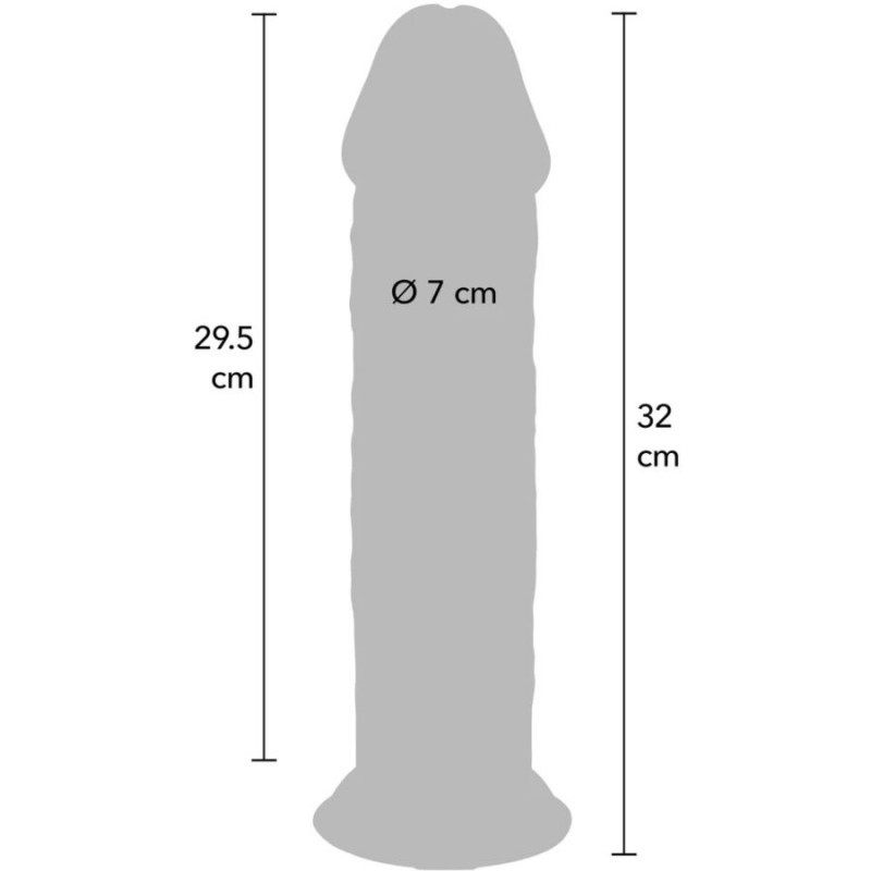 GET REAL DILDO DELUXE DONG GRUESO DE DOBLE DENSIDAD TPE 32 CM