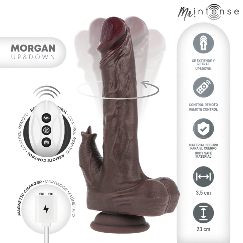 MR INTENSE MORGAN REALaSTICO MULTIFUNCIaN CON VIBRACIaN ROTACION Y UP AND DOWN CONTROL REMOTO 23 CM O 35 CM
