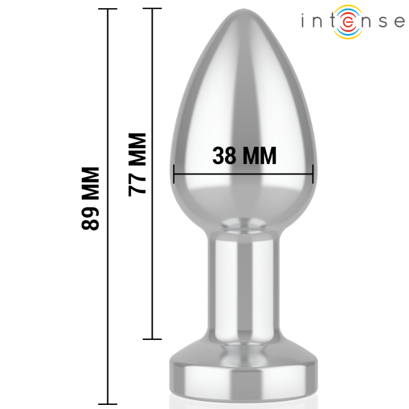 INTENSE PLUG ANAL TALLA M DE METAL VIBRADOR CON LUCES LED MULTICOLOR Y CONTROL REMOTO