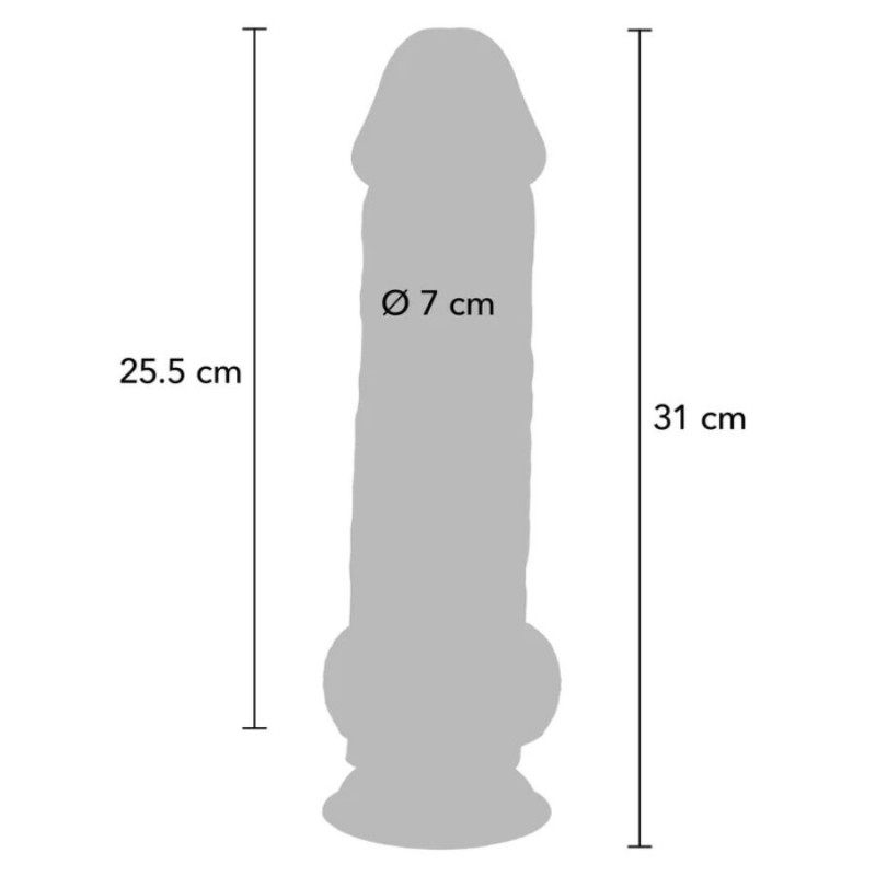 GET REAL PENE REALaSTICO DELUXE CON TESTaCULOS EXTRA GRUESO 31 CM