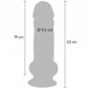 GET REAL PENE REALaSTICO DELUXE CON TESTaCULOS EXTRA GRUESO 23 CM