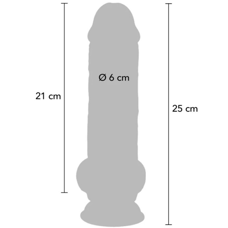 GET REAL PENE REALaSTICO DELUXE CON TESTaCULOS EXTRA GRUESO 25 CM