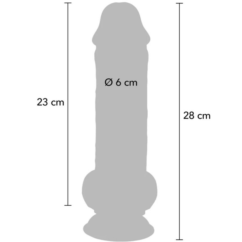 GET REAL PENE REALaSTICO DELUXE CON TESTaCULOS EXTRA GRUESO 28 CM