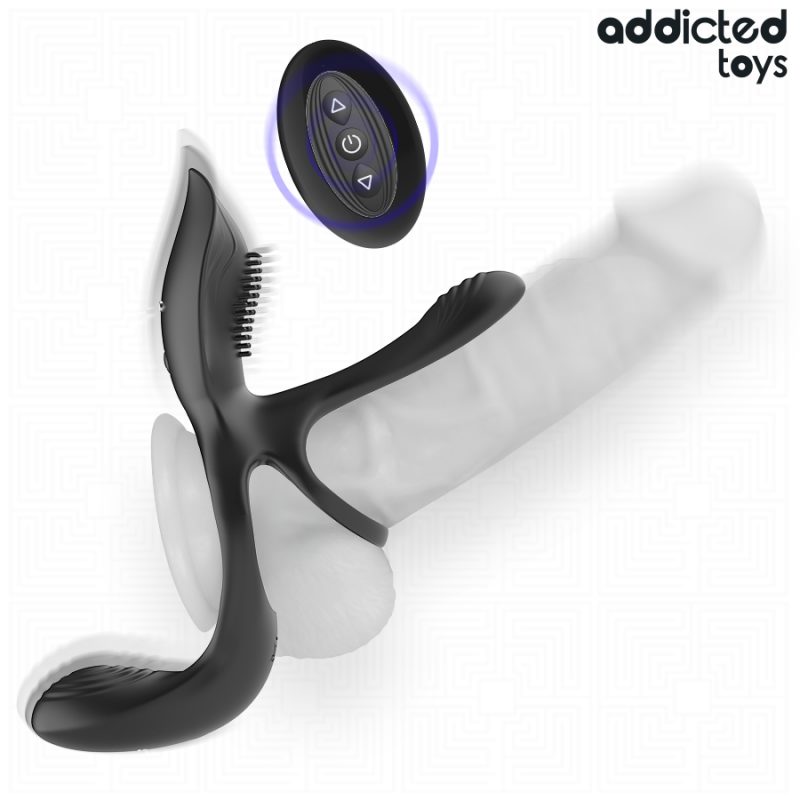 ADDICTED TOYS ANILLO DOBLE PARA EL PENE CON ESTIMULADOR DE CLaTORIS
