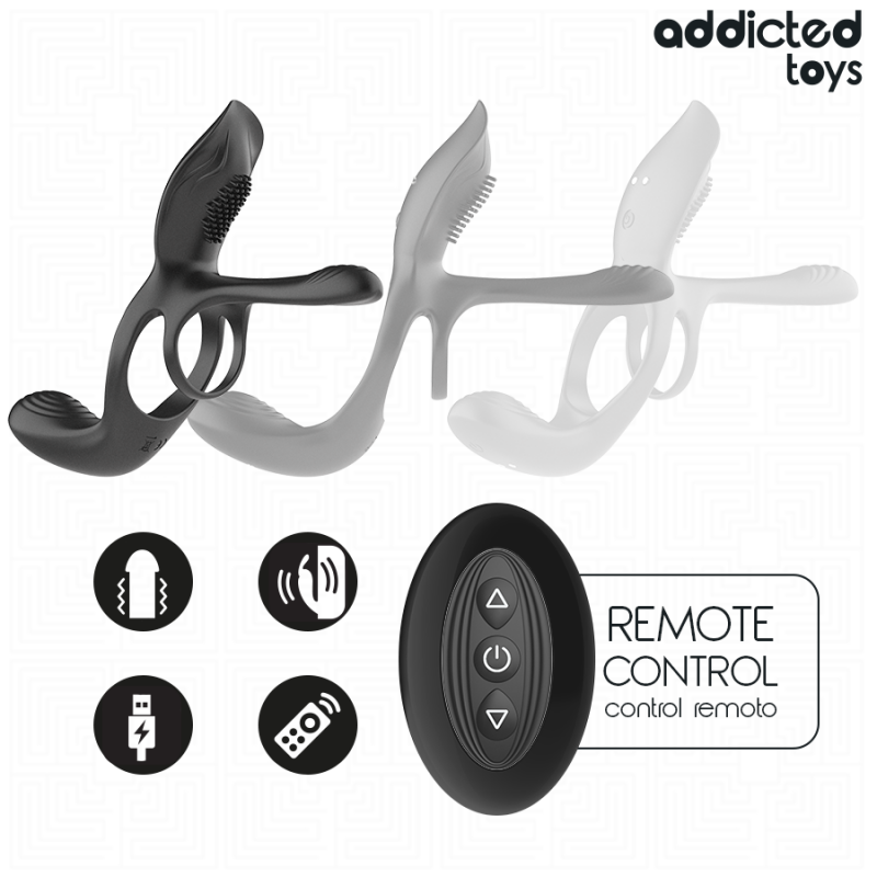 ADDICTED TOYS ANILLO DOBLE PARA EL PENE CON ESTIMULADOR DE CLaTORIS