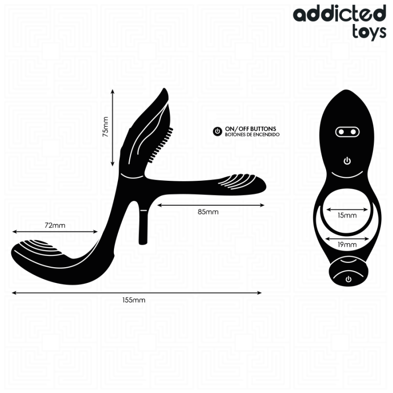 ADDICTED TOYS ANILLO DOBLE PARA EL PENE CON ESTIMULADOR DE CLaTORIS
