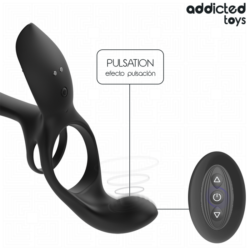 ADDICTED TOYS ANILLO DOBLE PARA EL PENE CON ESTIMULADOR DE CLaTORIS