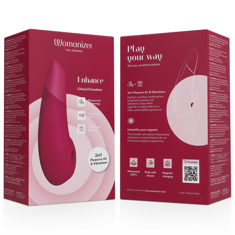 WOMANIZER ENHANCE ESTIMULADOR DE CLITORaS ROSA VIBRANTE