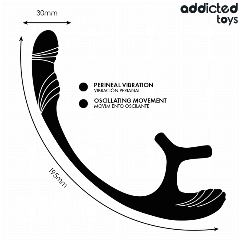 ADDICTED TOYS PLUG ANAL VIBRACIaN Y WAVING 360aº Y ESTIMULADOR TESTaCULOS