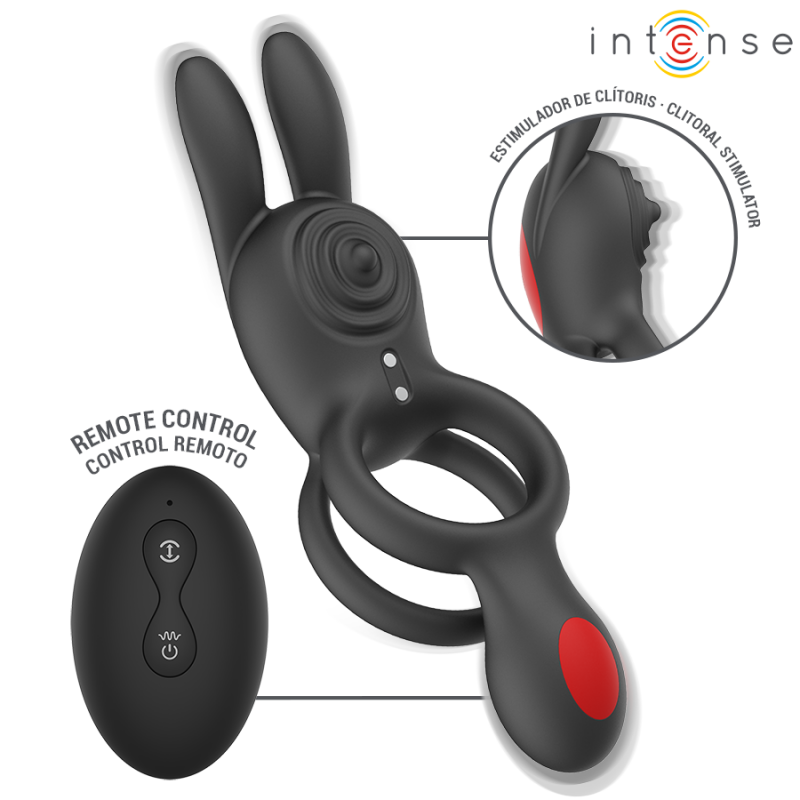 INTENSE QUINN ANILLO DOBLE CON VIBRACIaN CON CONTROL REMOTO