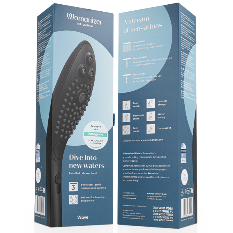 WOMANIZER WAVE CABEZAL DE DUCHA ESTIMULADOR DE CLITORaS NEGRO