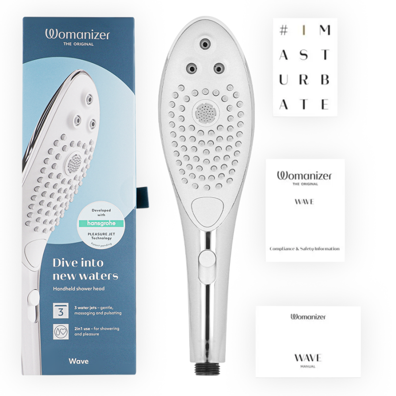 WOMANIZER WAVE CABEZAL DE DUCHA ESTIMULADOR DE CLITORaS PLATEADO