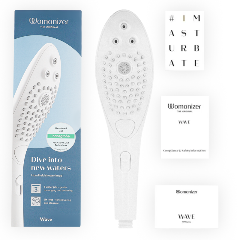 WOMANIZER WAVE CABEZAL DE DUCHA ESTIMULADOR DE CLITORaS BLANCO