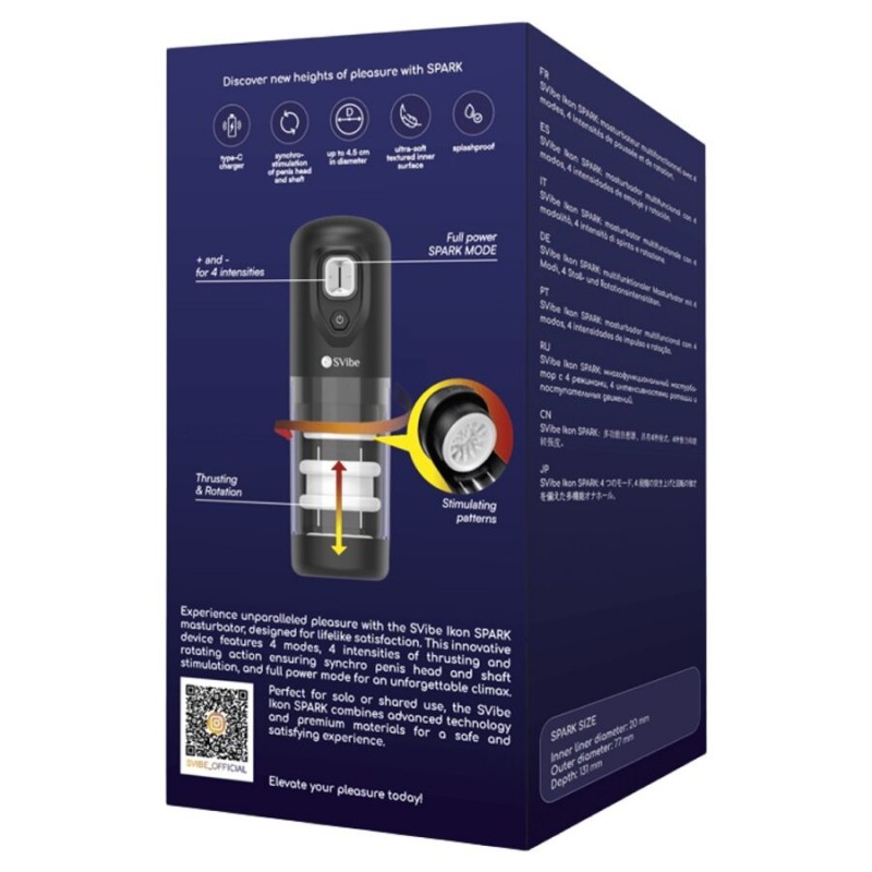 SNAIL VIBE IKON SPARK MASTURBADOR CON EMPUJE Y ROTACIaN