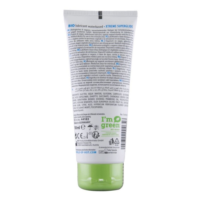 HOT BIO LUBRICANT LUBRICANTE BIO BASE AGUA SUPERGLIDE XTREME 100 ML