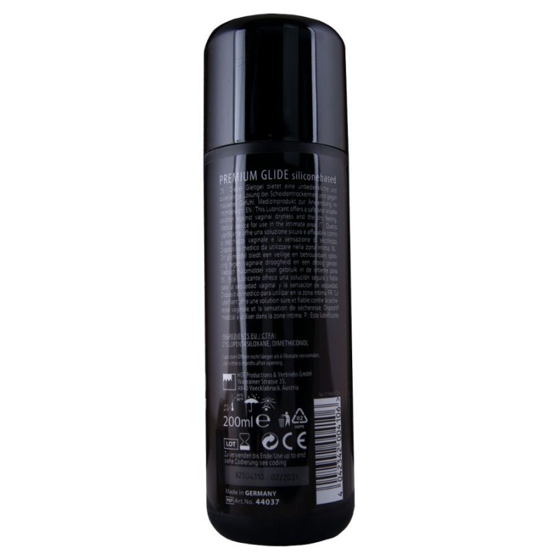 HOT PREMIUM SILICONE GLIDE LUBRICANTE BASE SILICONA 200 ML