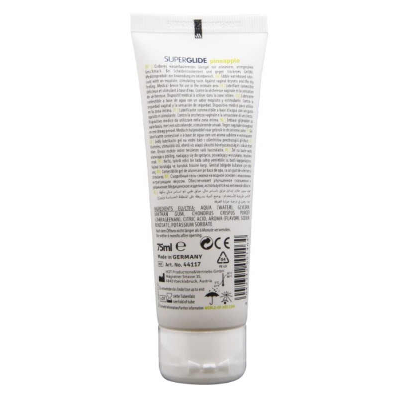HOT SUPERGLIDE LUBRICANTE COMESTIBLE BASE AGUA PIaA 75 ML
