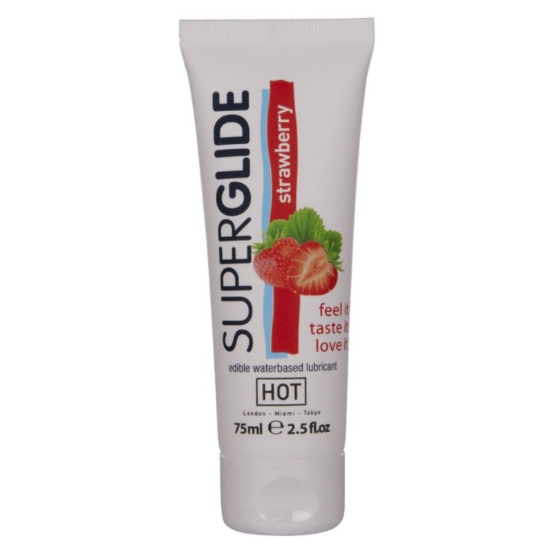 HOT SUPERGLIDE LUBRICANTE COMESTIBLE BASE AGUA FRESA 75 ML