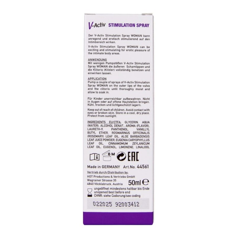 HOT V ACTIV SPRAY ESTIMULANTE PARA MUJER 50 ML